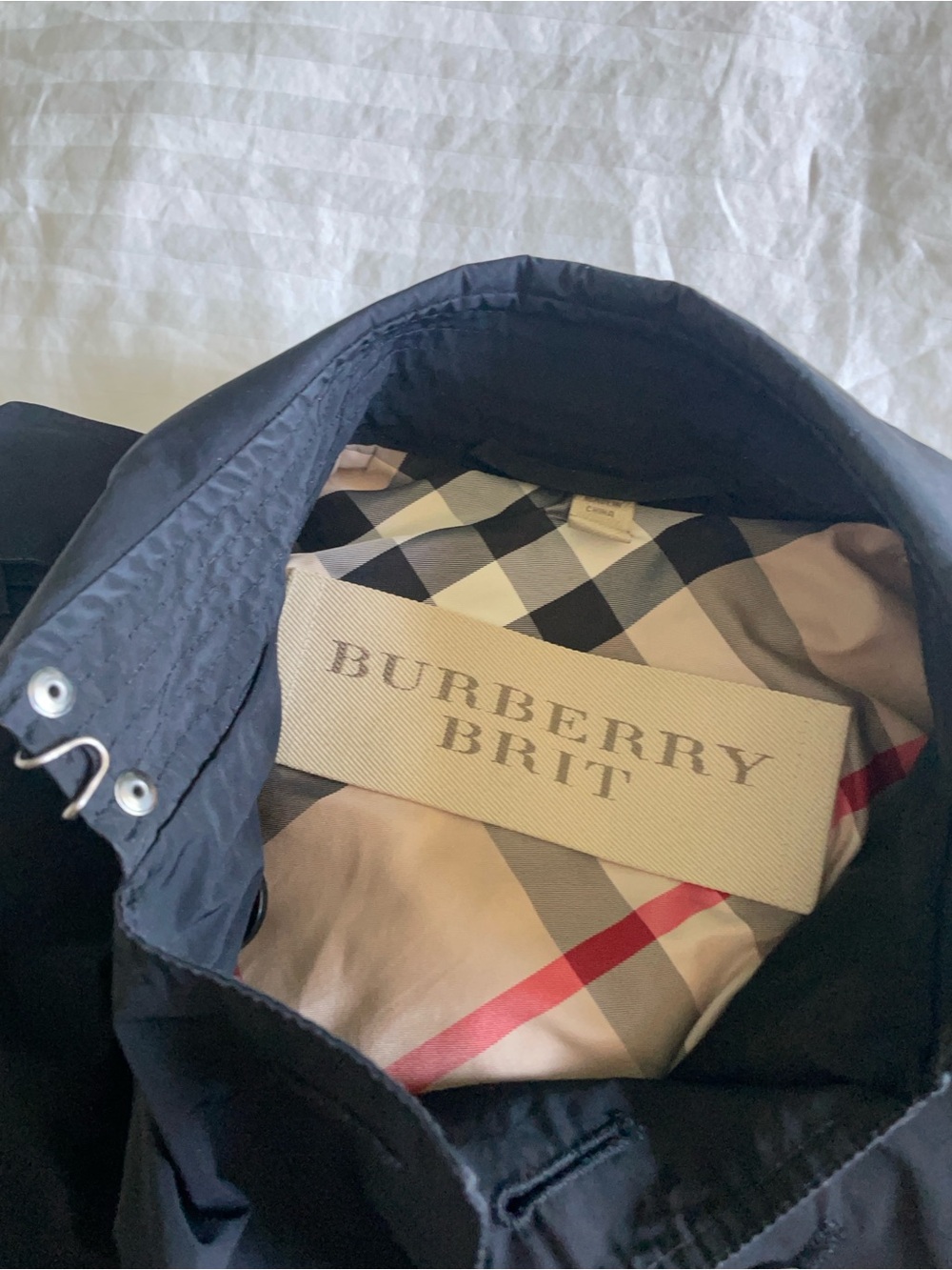 BURBERRY BRIT Black Double Breasted Belted Short Trench Coat Size US 2 - Picture 5 of 5